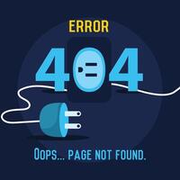 Error 404 unplug concept. vector
