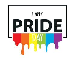 Pride text with rainbow drips. vector