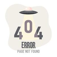 UFO beaming 404 error. vector