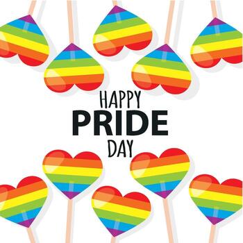 arco iris corazón banderas vector