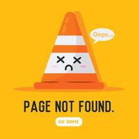 Sad cone page not found. vector