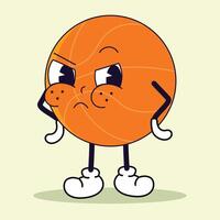 A pixel art drawing of a basketball character with arms and legs vector