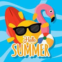 Hello summer beach fun. vector