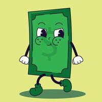Pixel art of a casino bill animated with hands and legs vector