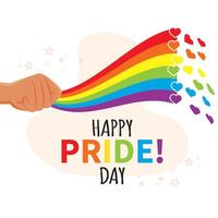 Rainbow hearts pride. vector