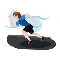 Sprinter running at full speed. vector