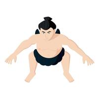 Sumo wrestler in stance. vector