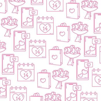 Romantic calendar pattern. vector