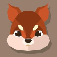 Low poly squirrel head. vector