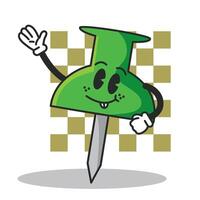 Green pin waving. vector