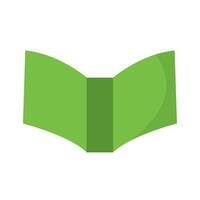 Open green book icon. vector