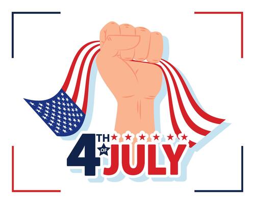 Fist with flag .cloth