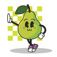 Cute dancing pear. vector