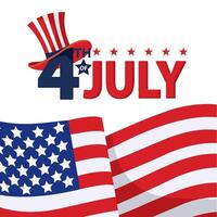 Hat and flag USA. vector