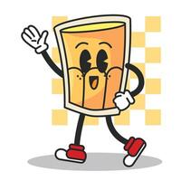 Happy orange juice cup. vector