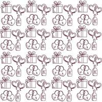 Outline heart padlocks. vector