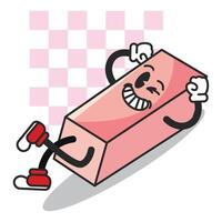 Smiling eraser cartoon. vector