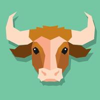 Angular bull portrait. vector