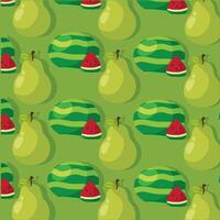 Watermelon pear fruit mix. vector