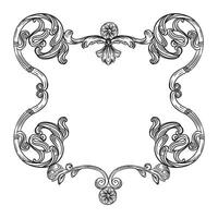Abstract baroque design element floral frame illustration vector