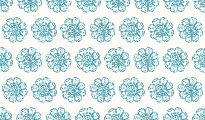 Seamless pattern with hand drawing flowers