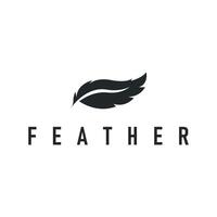 feather logo design, silhouette of bird feathers and as a symbol of brand design template illustration vector