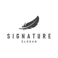 feather logo design, simple concept of bird feathers and as a symbol of brand design template illustration vector