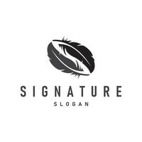 feather logo design, black concept of bird feathers and as a symbol of brand design template illustration vector