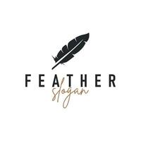 feather logo design, simple black of bird feathers and as a symbol of brand design template illustration vector