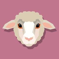 Low poly sheep head front. vector
