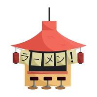 Ramen shop with lanterns. vector