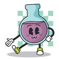 Lab flask cartoon. vector