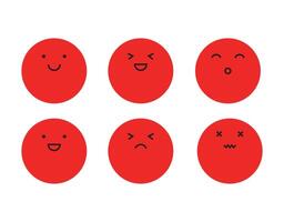 Design emoticon face unique circle red vector