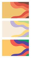 Design template background retro wave vector