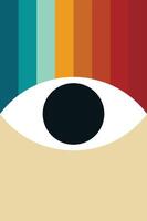 Illustration art abstract eye retro vector