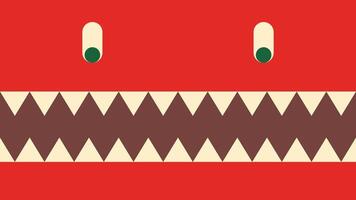 Background monster red with open mouth and sharp teeth vector