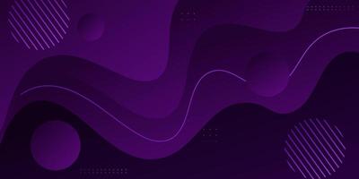 Purple wave geometric business banner on background design. Creative banner design with wave shape and lines as template. Simple horizontal banner. Eps10 vector