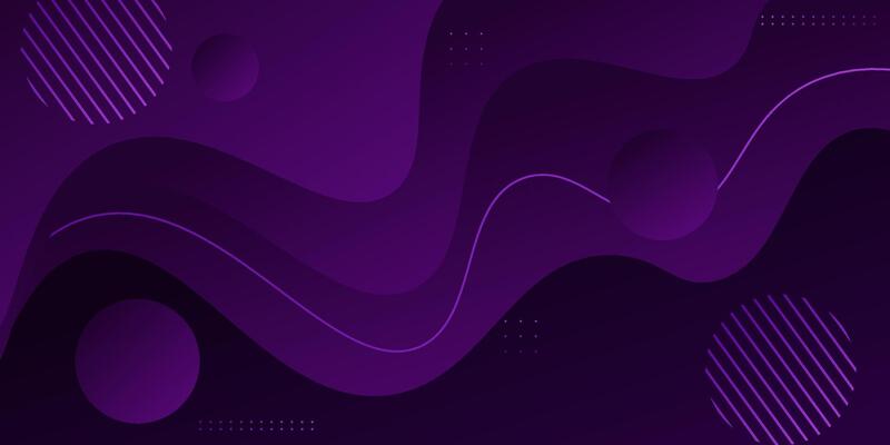 Purple wave geometric business banner on background design. Creative banner design with wave shape and lines as template. Simple horizontal banner. Eps10