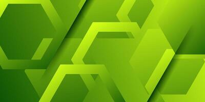 Green dynamic gradient 3D abstract background with shadow. Hexagonal pattern overlay shape. Cool design. Eps10 vector