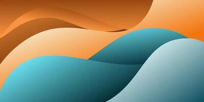 Abstract blue and orange gradient colorful background. Simple wave trendy geometric pattern design. Eps10 vector