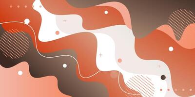 Abstract orange and brown wave fluid 3D background. Trendy shape pattern design. Modern banner background. Eps10 vector