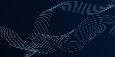 Dark blue background with wavy lines in geometric design. Cool line background illustration. eps10 vector