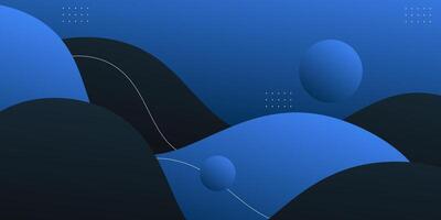 Abstract colored wave background with blue solid color in the background.eps10 vector