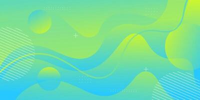 Minimal dynamic blue and green gradient fluid textured background with 3D style wavy liquid color pattern. Eps10 vector