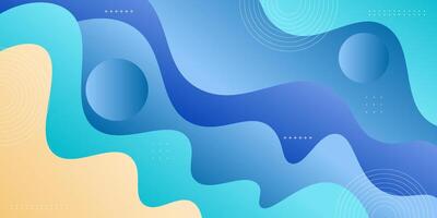 Colorful geometric business banner design. Creative banner design with wave and circle shape as template. Simple design on horizontal banner. Eps10 vector