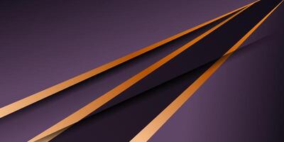 Abstract dark purple 3D background with overlapping square pattern and golden lines. Eps10 vector