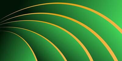Abstract green curved pattern background. Simple gold curved line liquid banner background. Eps10 vector