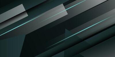Abstract dark green 3D background with overlapping geometric shapes with square and triangle patterns. Eps10 vector