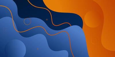 Abstract wavy blue and orange luxury background template with shadow and lines. Futuristic background. Eps10 vector