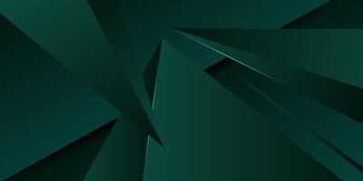 Abstract dark green triangle background with overlapping prism pattern paper cut pattern. Green 3D background design. eps10 vector